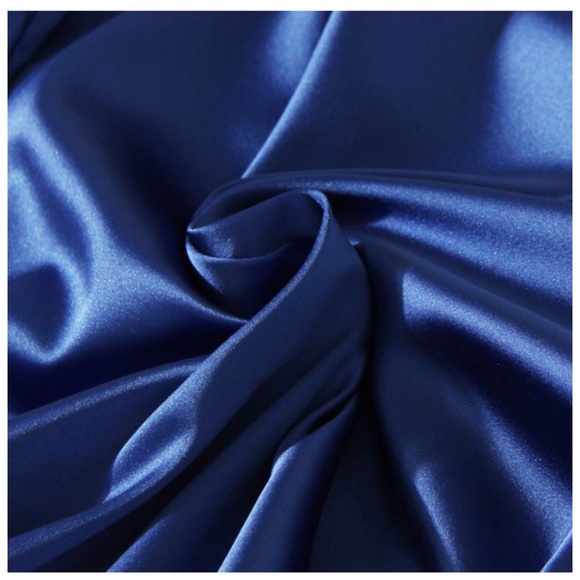 🍁Blue Satin Open Tie Sleeve Jacket - Picture 5 of 6